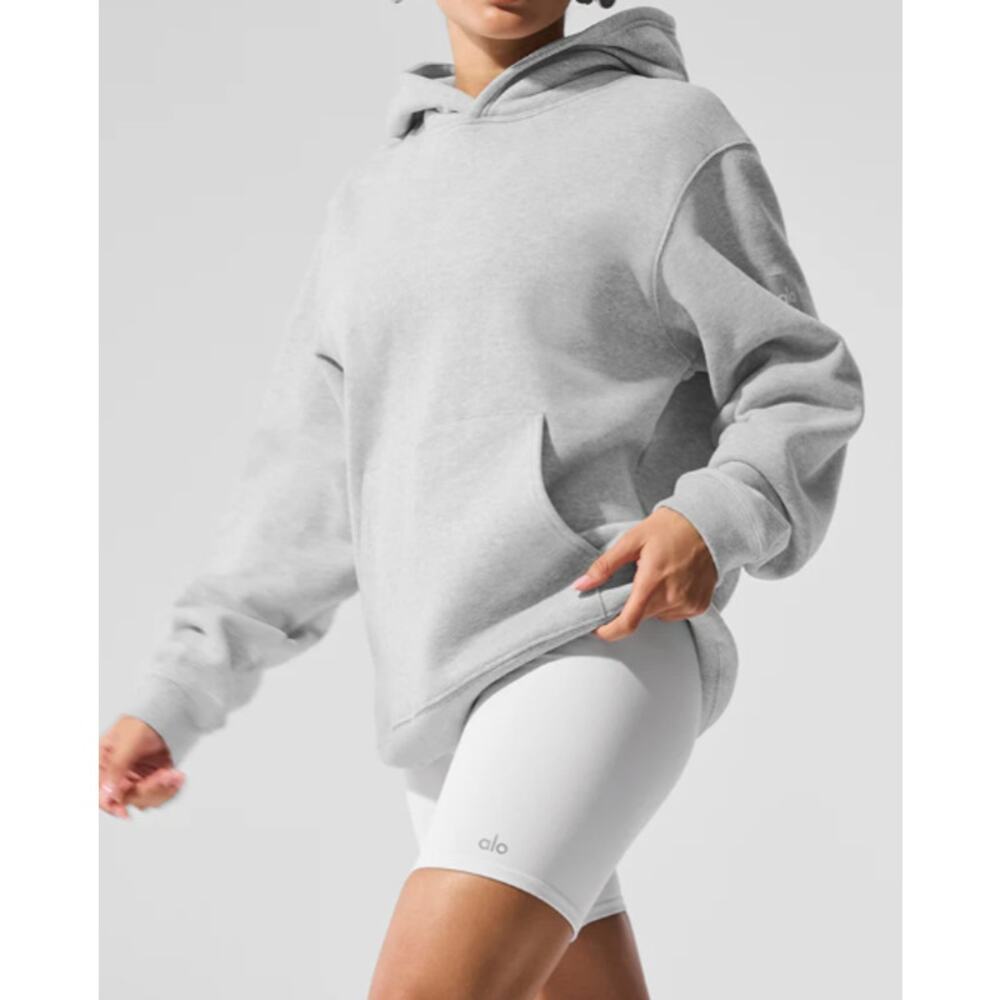 Alo Yoga Renown Heavy Weight Hoodie Heather Grey XS